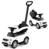 OLAKIDS Push Car for Toddlers 3 in 1 Licensed Landrover Baby Ride on Toy with Parent Control Handle Safe Guardrails Kids Sliding Walker with Under Seat Storage Horn for Boys Girls (White)