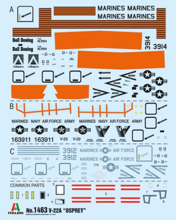 Italeri -1463 V-22 A Osprey, 1:72 Scale, Model Kit, Plastic Model to Assemble, Modeling, Grey, IT1463