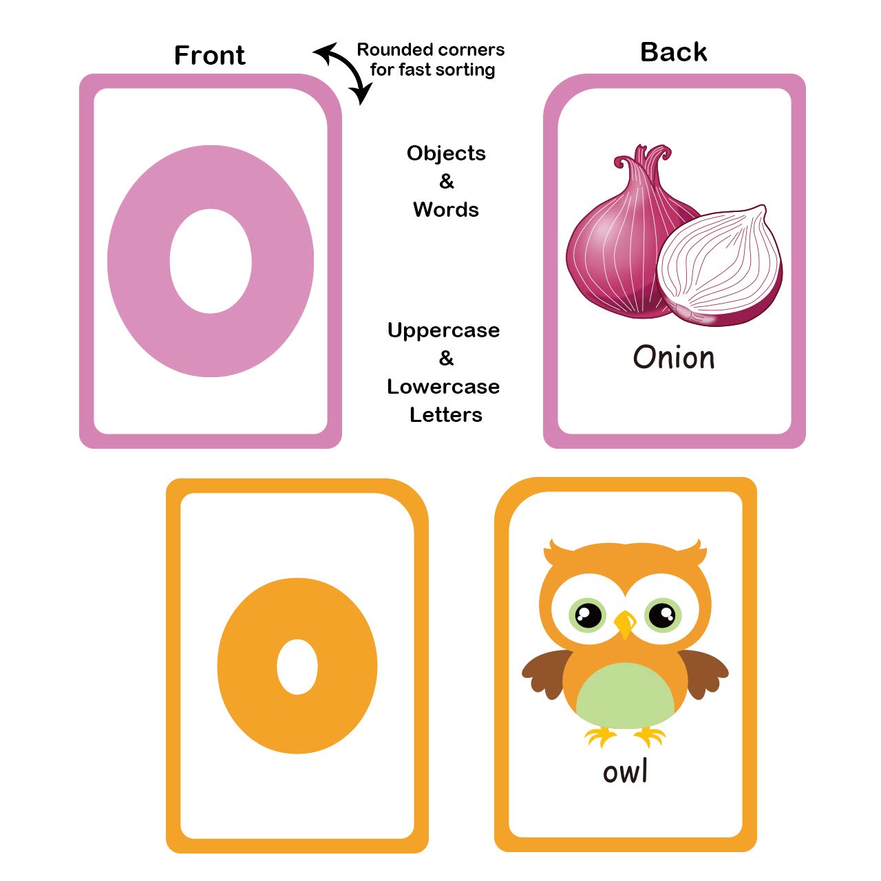 Alphabet Flash Cards For Toddlers: Teach Toddler Abc Letters & Words, 52 Double-Sided Uppercase And Lowercase Letters Cards - Preschool Learning