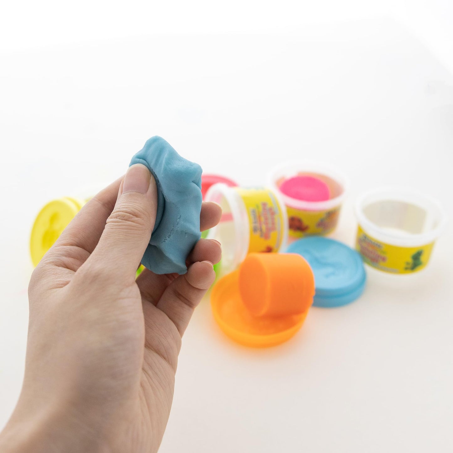 BAZIC Modeling Dough 1 Oz, 5 Fluorescent Colors, Non Toxic Soft DIY Modeling Clay with Mold Caps for Art and Crafts, Sculpting,