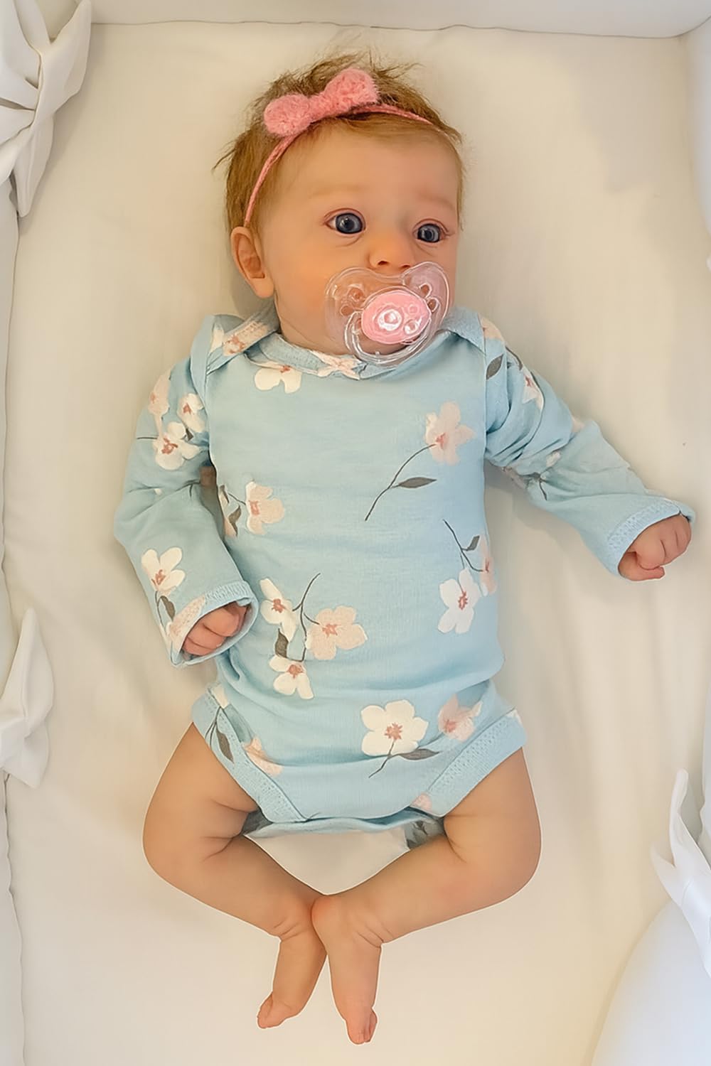 SCOM Lifelike Reborn Baby Dolls Girl - Felicia 17-Inch Realistic-Newborn Baby Dolls with Weighted Soft Cloth Body Real Life Cute Reborn Dolls with Gift Box for Kids Age 3+-New