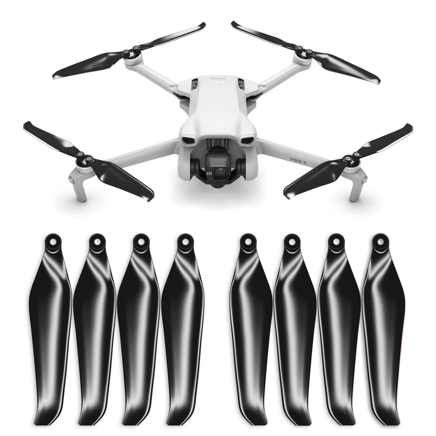 Master Airscrew Stealth Propellers for DJI Mini 3 - Black, 4 propellers in Set