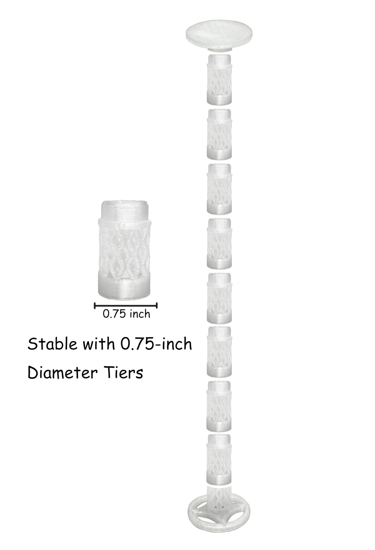 Lixusia Combat Risers for Flying Miniatures - 8 Adjustable Tiers, Crystal White, DND TRPG Terrain Flight Stands