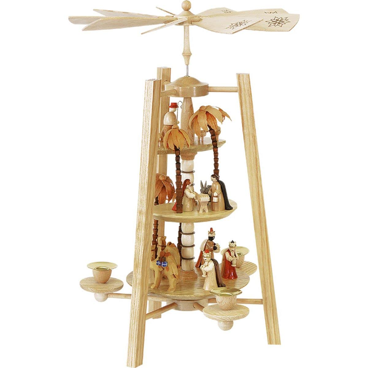 Alexander Taron 15918 Richard Glaesser Pyramid-3 tiers-Nativity-16 H x 9 W x 10.75 D, Brown