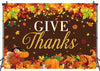 LTDKAEN Give Thanks Backdrop Happy Thanksgiving Pumpkin Harvest Rustic Photography Background Thanksgiving Turkey Party Decorati