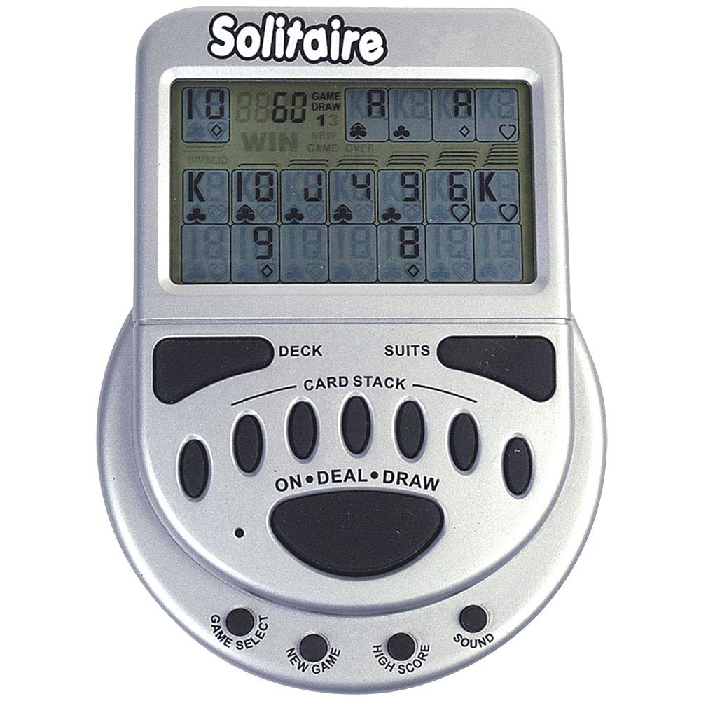 John N. Hansen Mega Screen Handheld Solitaire Game - Klondike Style Video Play For Ages 8+