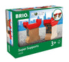 Brio World 33254 - Super Supports - 2 Piece Wooden Railway Set | Enhances Creativity | Compatible with All Brio Train Sets | Sus
