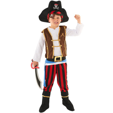 Morph Kids Pirate Costume Boys Pirate Outfit Fun Pirate Dress Up for Kids Halloween Pirate Costume for Boys 10-12 Years
