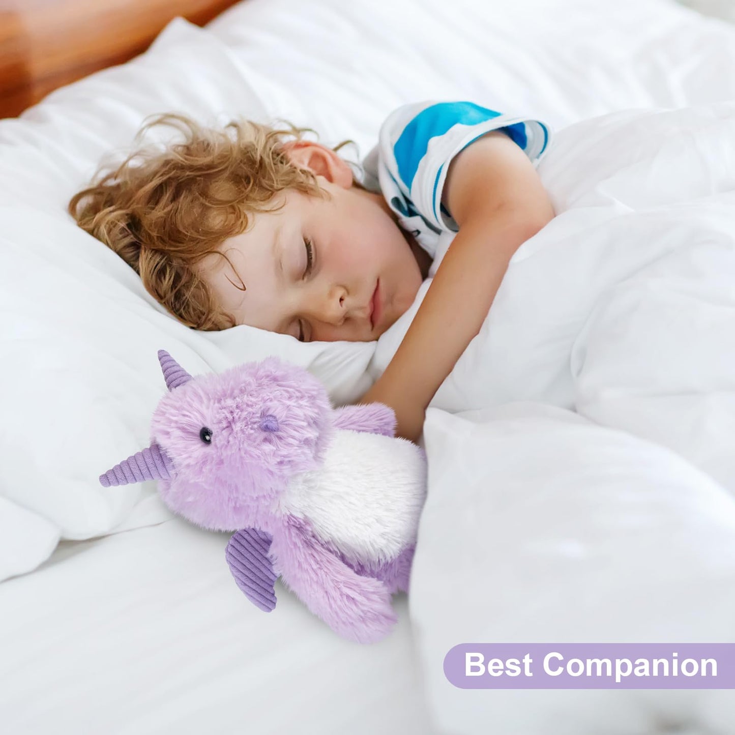 SuzziPals Heatable & Coolable Dragon Plush - Microwavable Stuffed Animal, Purple, Soothing Heating Pad for Kids