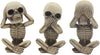 Ebros Gothic Alchemy Whimsical See Hear Speak No Evil Baby Skeletons Statue Set Of Three 4.25' High Halloween Decor Ossuary Graveyard Macabre No Evils Skulls Skeletons Skeletal Figurines