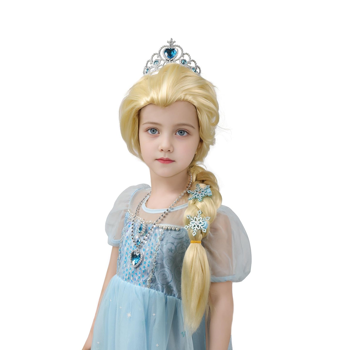Mupul Princess Dress Up Wigs Kids Long Blonde Braided Wig For Girls Halloween Costumes Wigs For Kids