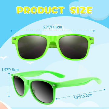 Astaron 12 Pack Party Novelty Sunglasses Bulk Neon Party Favors For Beach Wedding Party Pool Party Supplies, Green