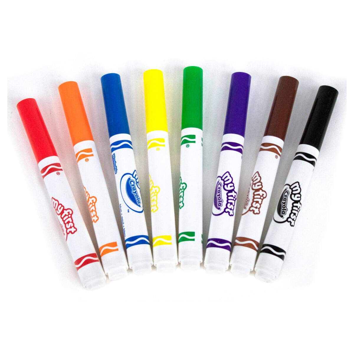 Crayola MyFirst Washable Markers - 8 Count Easy-Grip Markers for Toddlers - Multicoloured - Ideal for Kids 12+ Months - Model 81-8109