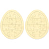 Easter Egg Blank Puzzle With 12 Pieces To Draw On Pack Of 2, Each Piece Is Unique, Blank Wooden Jigsaw Puzzles With Tray For Cra