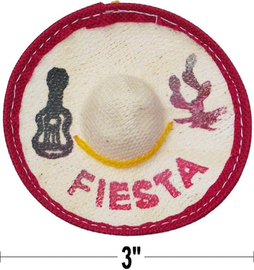 24 Mini Mexican Sombrero Fiesta, 3 inches Wide Mini Hats for Cinco De Mayo Party