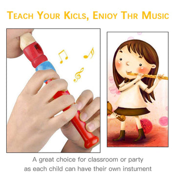 Sealive 2 pcs Small Wooden Recorders for Toddlers, Colorful Piccolo Flute, Early Education Music Sound Toys, Multicolored