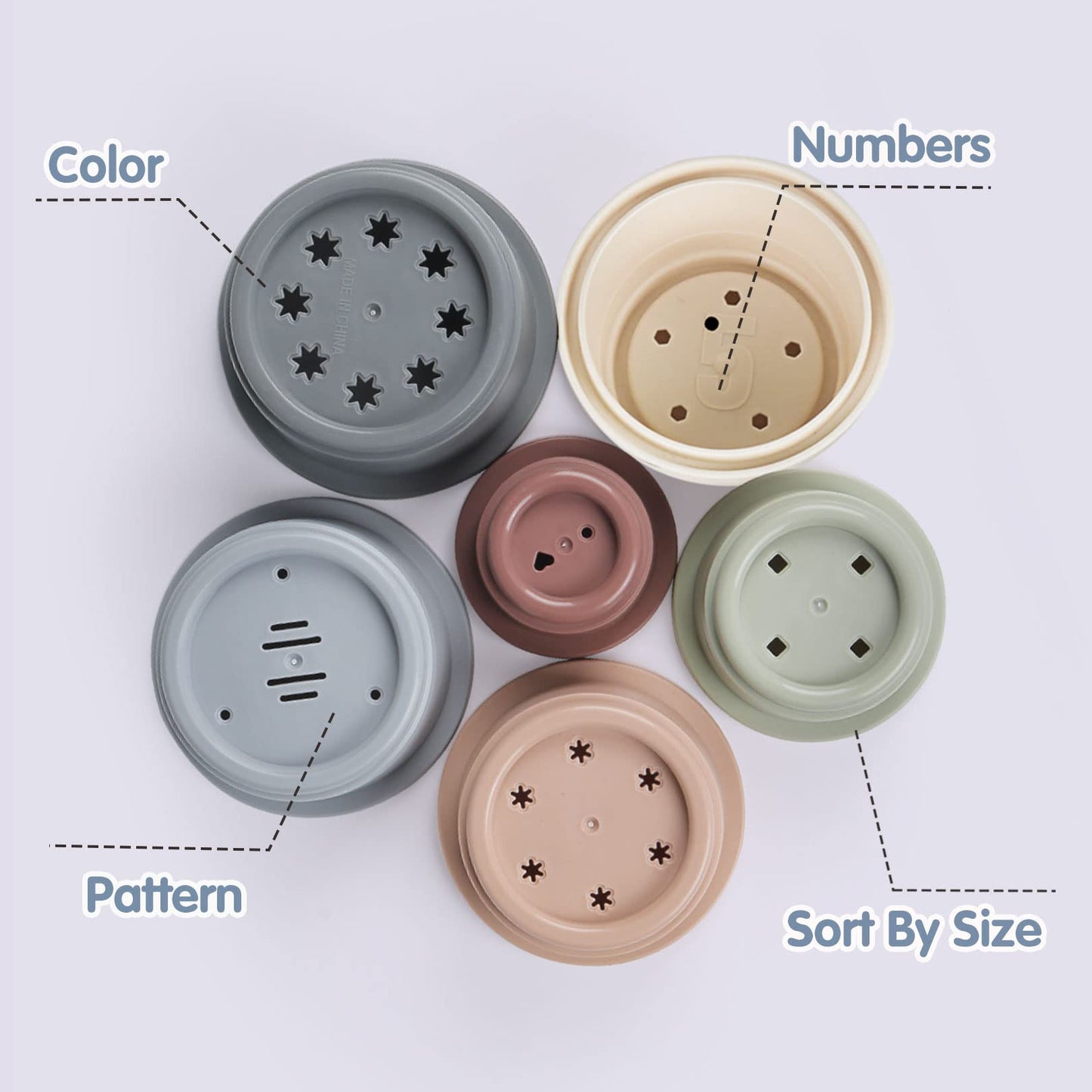 Skywhale Stacking Cups Baby Toy 6-12 Months, Toddler Nesting Cups Set For Boys And Girls, 8Pcs Stackable Bath Toy, Montessori Ed