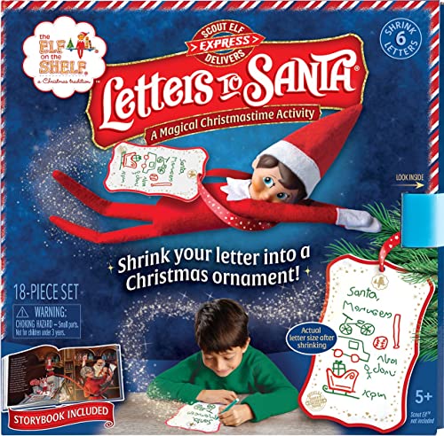 The Elf On The Shelf: Letters To Santa - Send Shrinking Christmas Lists To Santa Through Your Elf- 20 Piece Gift Set Includes Magic X-Mas Paper, Mrs Claus' Press, Ribbon Sashes, Markers, And Parchment