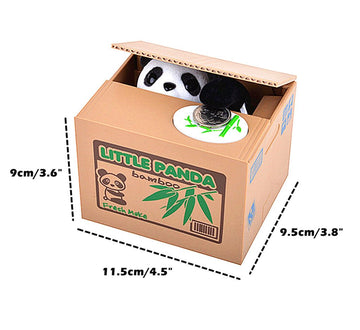 Alimitopia Saving Money Box,Vocal Mischief Stealing Coin Piggy Bank Coin Storage Pot(Cartoon Panda)