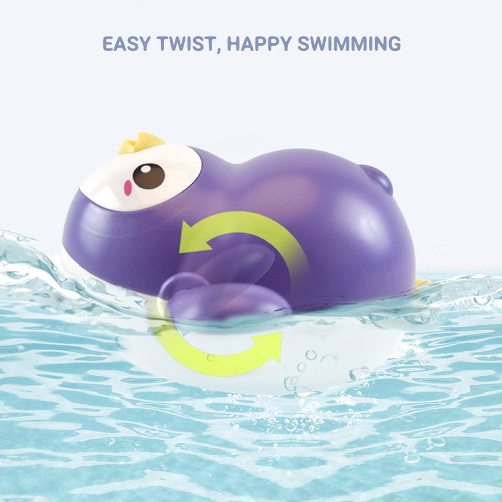 Baby Bath Toys, Wind Up Penguin Bathtub Toys, Toddlers Swimming Floating Playing Set In Bathroom Beach Pool, Colourful Water Pla