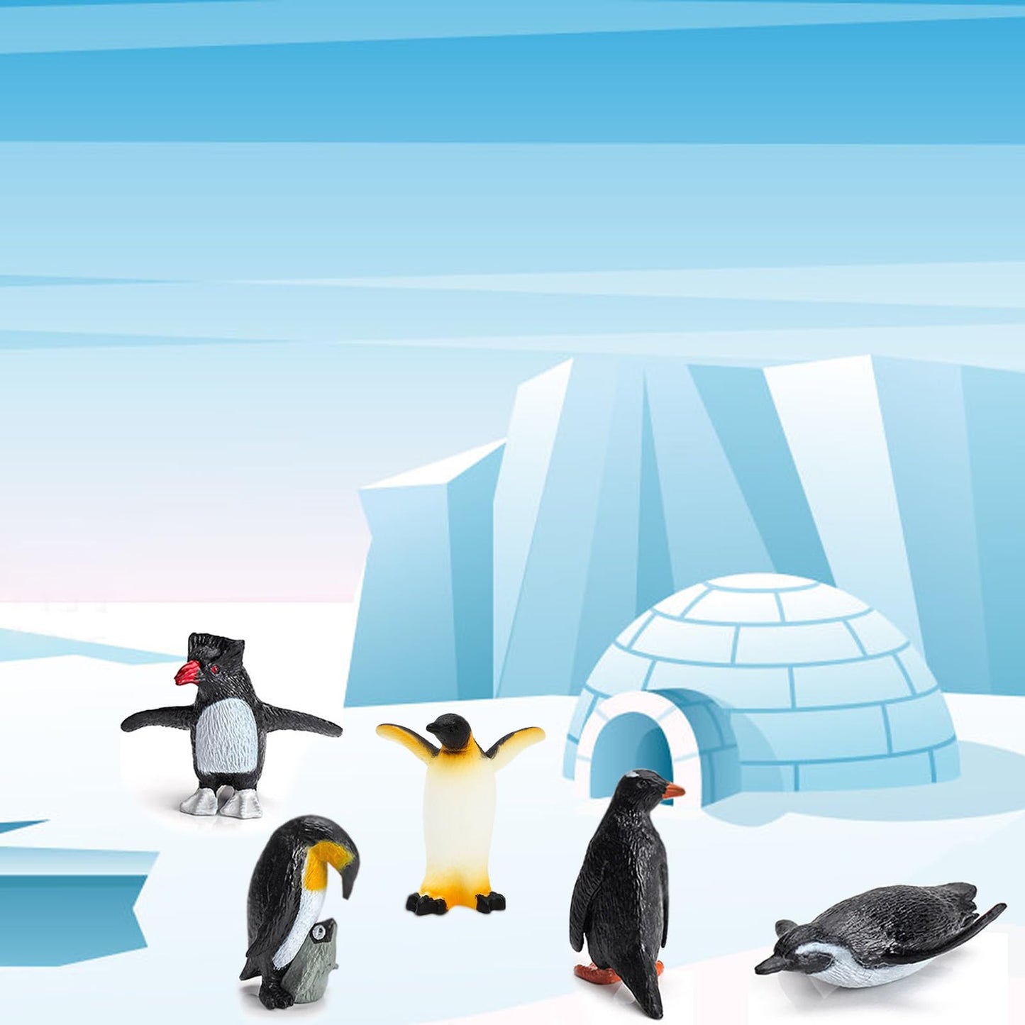 Onest 18 Pieces Mini Penguin Figurines Toy Set Realistic Arctic Animals Toys Penguins Cake Toppers Polar Small Penguin Figures For Kids Birthday Gift