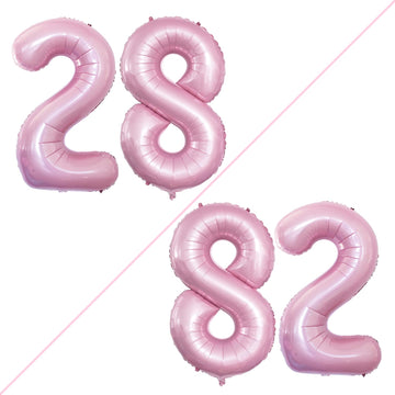 Goer Number 28 Balloons For 28Th Birthday Party Decorations,42 Inch Jumbo Foil Helium 82 Balloons For 82Nd Birthday Party Decoration (Light Pink)