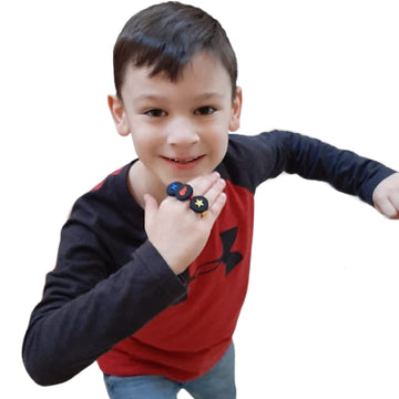 My Pet Elephant SHK HeroForce Power Rings Set - Fire, Electricity & Light - Small, Colorful (Red, Blue, Yellow)