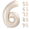 Cream White 6 Balloon, Number Balloons 40 Inch, 6Th Balloons For Birthday Decorations, Cream White Party Supplies 6 Birthday Bal