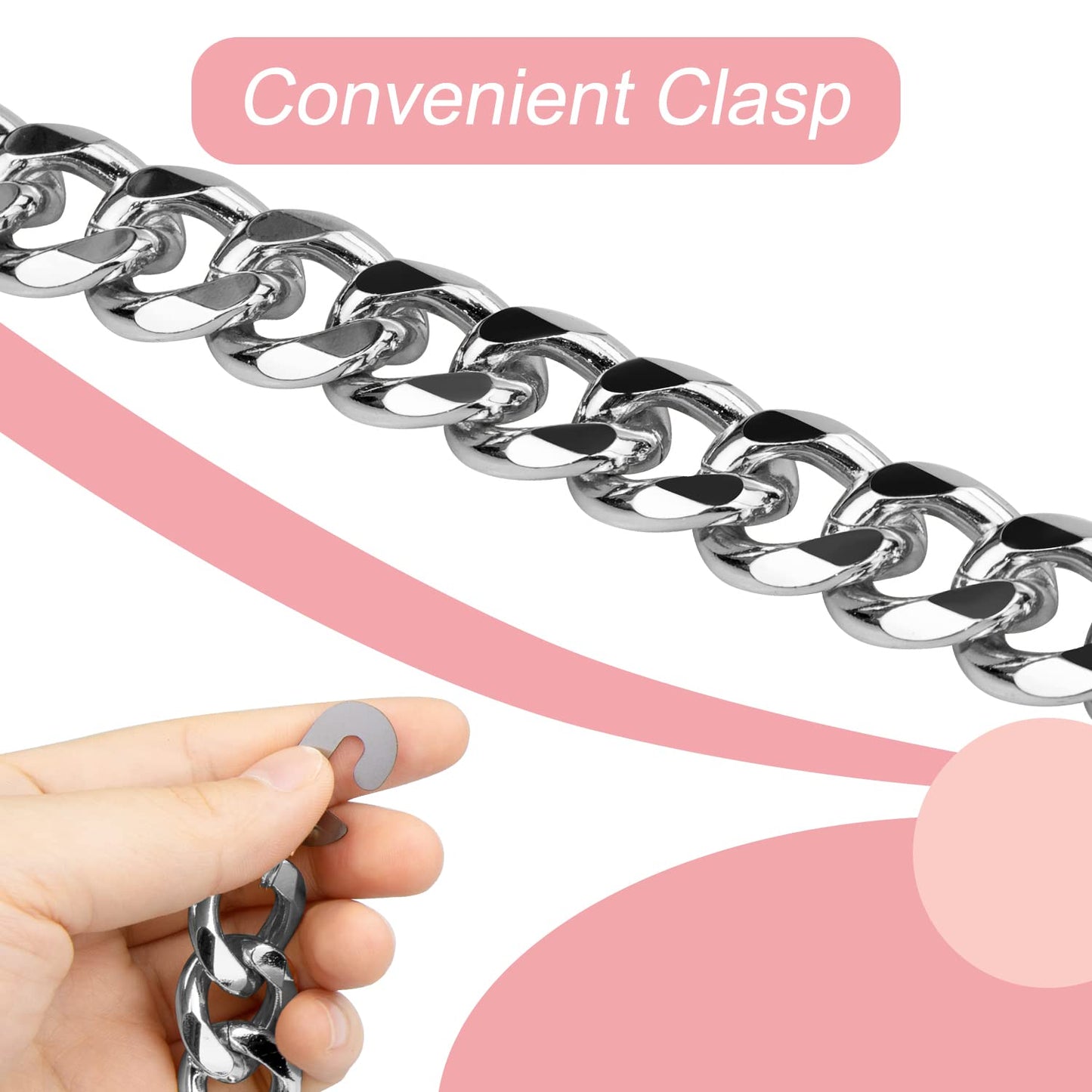 Silver Bling Metal Chain Decoration Charms For Teen Men Women Adults Shoes Accessories