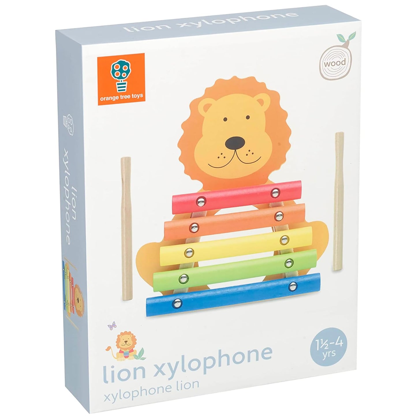 Orange Tree Toys: Xylophone: Lion - Wooden Musical Instrument Toy W/ 2 Drumsticks, Animal Shaped, Colorful Developmental Toy, Toddler & Kids, Ages 3+
