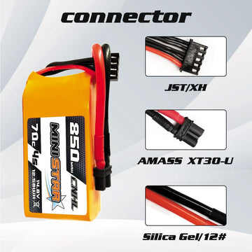CNHL 4S Lipo Battery 850mAh 70C 14.8V lipo Battery with xt30u for RC Airplane Helicopter Quadcopter multirotor FPV Racing Drone(