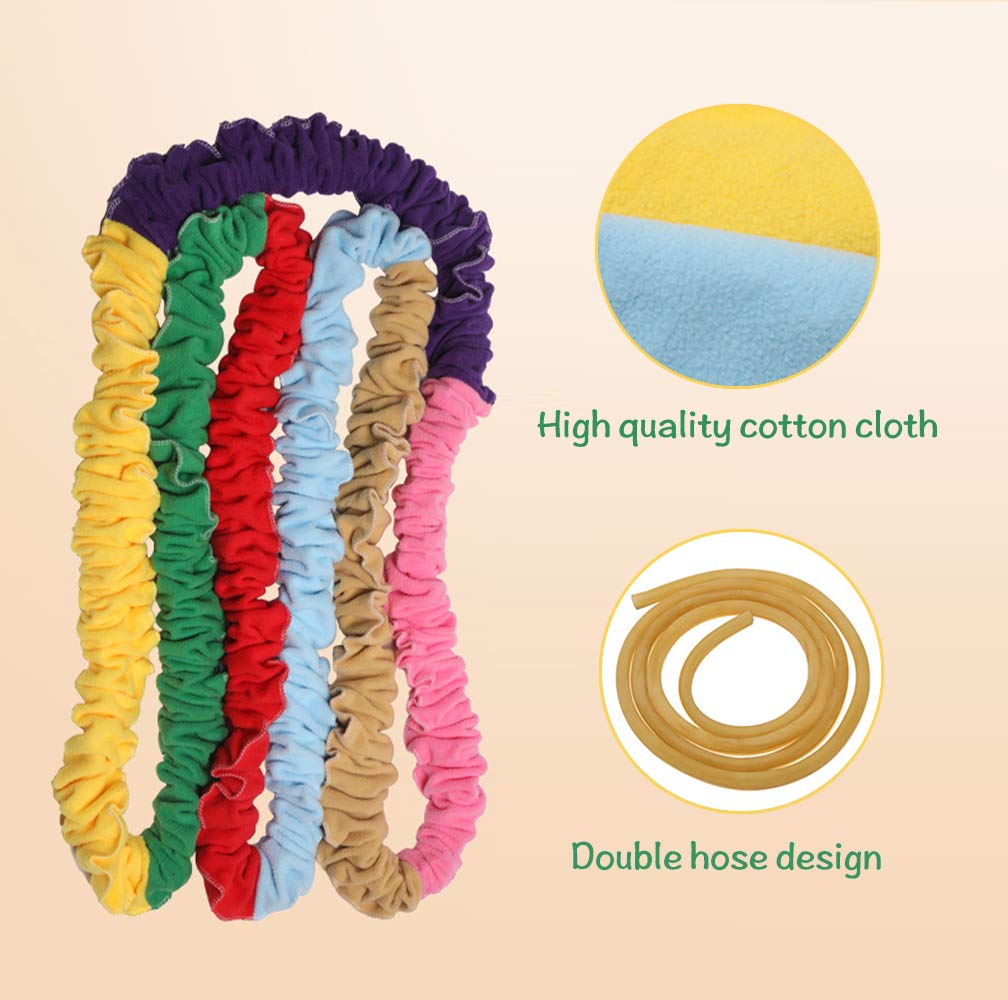 Kikigoal 12 Feet Elastic Fleece Cooperative Stretchy Band, Creative Movement Prop For Group Activities