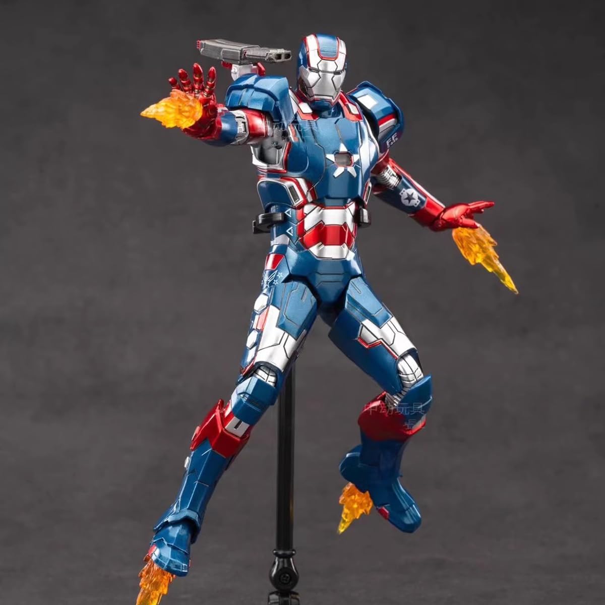 Hiplay Zd Toys Collectible Figure Full Set: Anniversary Series Non-Luminous Version: War Machine Patriot 1.0 (1906-52), 1:10 Sca