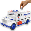 YOEGO Kids Money Bank - Electronic Piggy Bank, Armored Car Design, Mini Size, White - Perfect Gift for Boys & Girls
