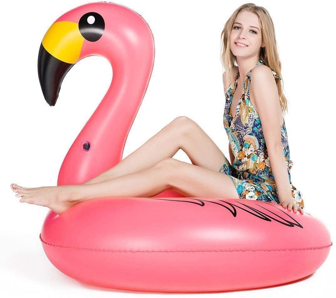 Jasonwell Giant Inflatable Flamingo Pool Float Tube, Large, Pink, Premium Raft-Grade Material, Model JX-US-FLT, Ideal for Adults & Kids