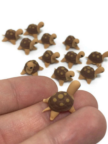Mr_air_thai_Miniature Lot of 12 Miniature Turtle Fairy Garden Supplies Animal Figurine Furniture Dollhouse GD#003