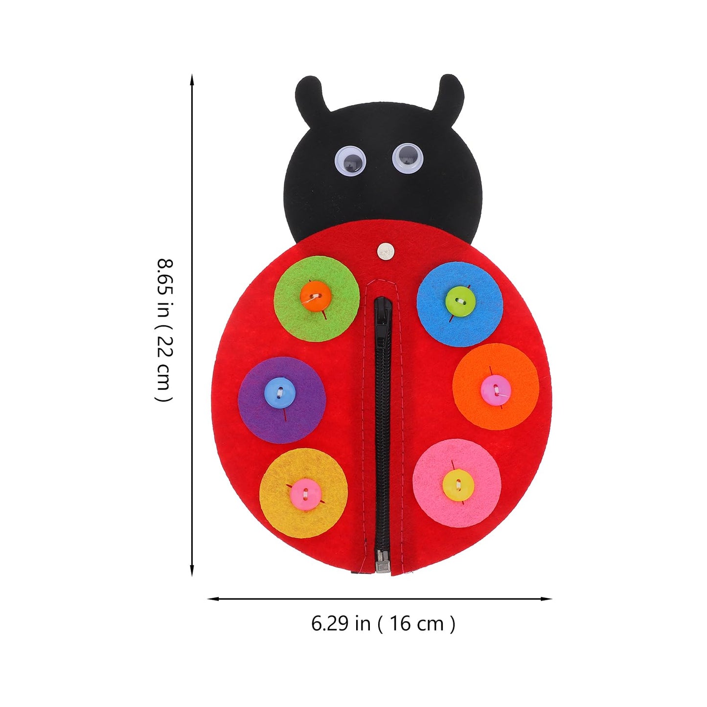SUPVOX Basic Felt Early Learning Basic Life Skills Learn to Zip Button DIY Ladybird Craft Developmental for