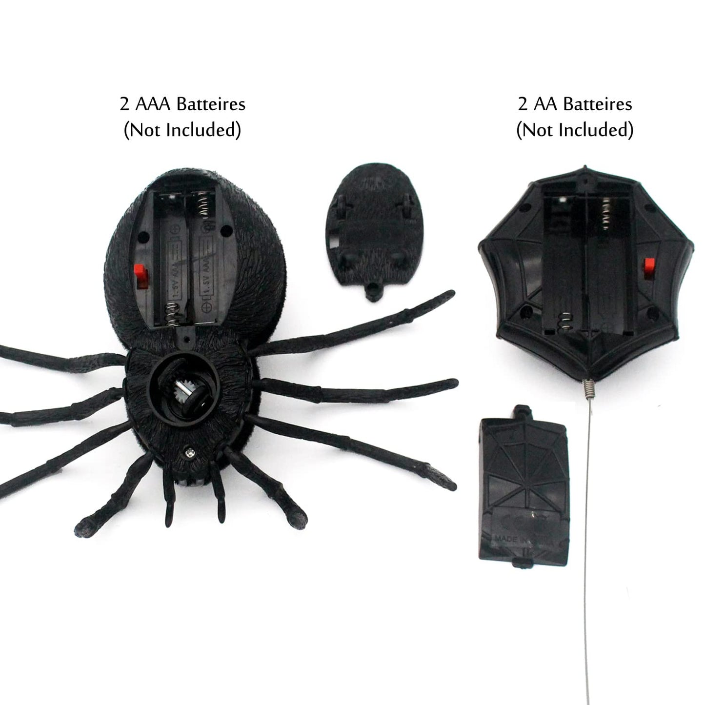 Tipmant Rc Spider Remote Control Tarantula Realistic Animal Crawler Scary Trick Kids Halloween Christmas Prank Gag Toys Birthday Gifts (Black Plastic)