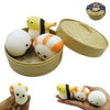 3 PCS Squisheez Sushi Stress Balls,Funny Squeeze Sushi Toy for Kids and Adults,Stress Relief Squishy Sushi Toy,Elastic and Soft