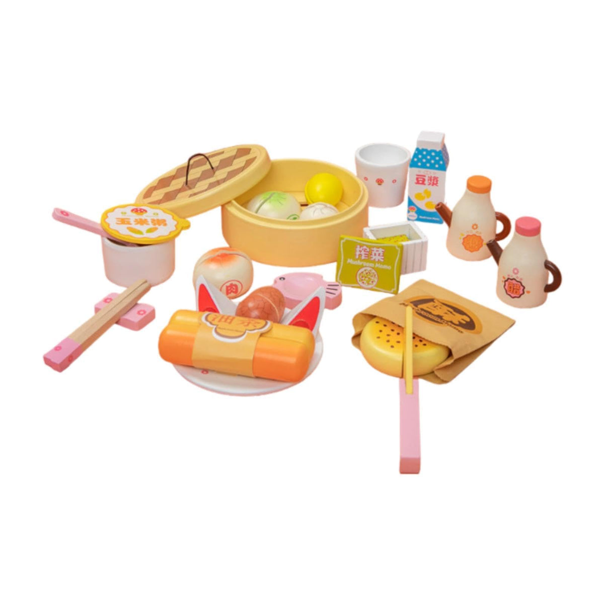 bnf Wooden Play Toy Food Set Realistic Pretend Play for Children Kids Boys Girls Breakfast | Toys for Baby | Developmental Baby