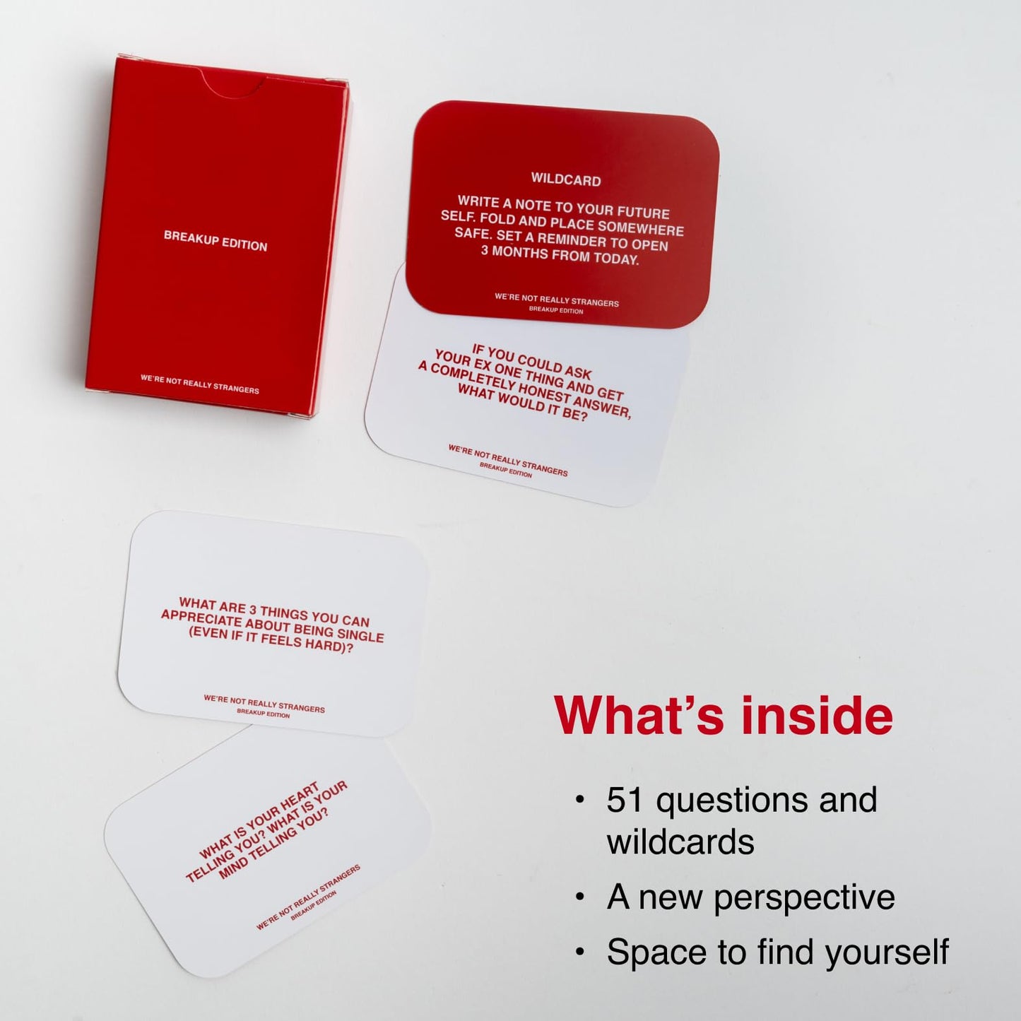We'Re Not Really Strangers Breakup Edition Expansion - 51 Introspective Conversation Cards - A Journey Of Healing And Empowerment For Singles, Adults, & Teens - For Game Nights, Ages 18+,1-2 Players