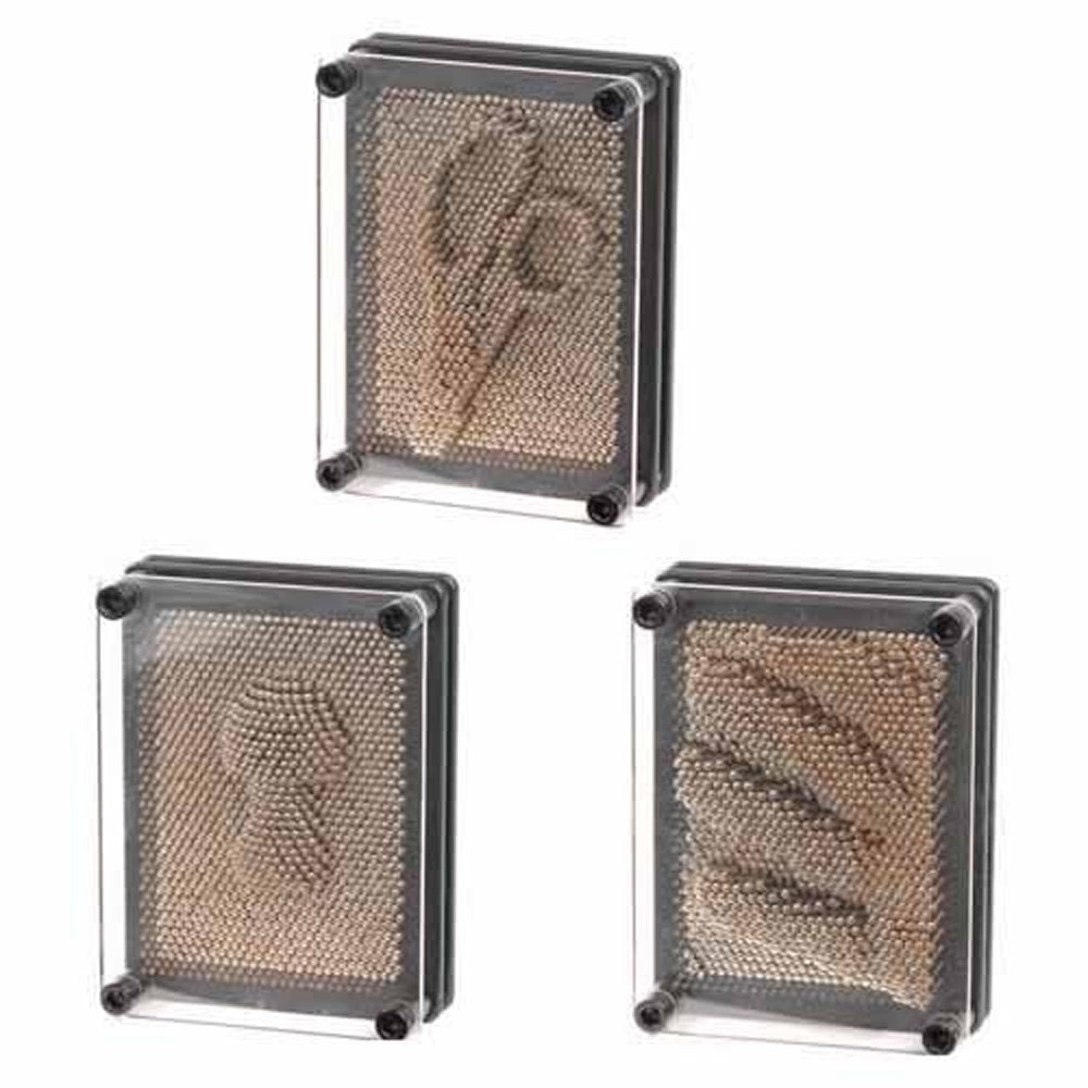 Constructive Playthings Pin Art Image Captors For Sculptures, 3D Art Toy For Classrooms, Preschools And Offices, Stress Relief And Therapy Toys, Birthday And Christmas Gifts For Girls And Boys, 3-Set