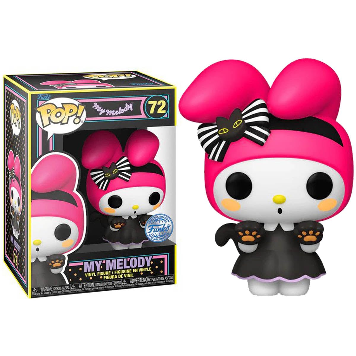 Funko Pop! Sanrio #72 Halloween Black Light My Melody In Cat Costume