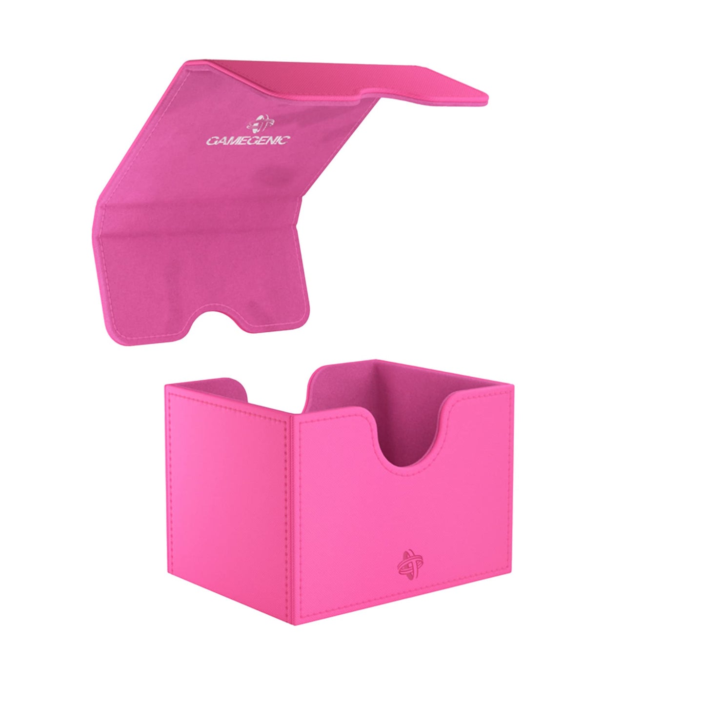 Sidekick 100+ Xl Convertible Deck Box | Sideloading Card Storage With Removable Cover Clips Holds 100 Double-Sleeved Cards In Extra Thick Inner Sleeves Pink Color Made By Gamegenic (Ggs20097Ml)