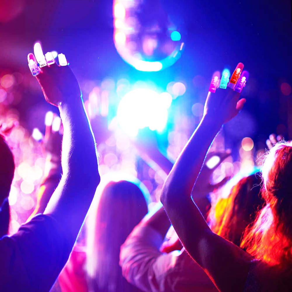 Novelty Place 40Pcs Led Party Finger Lights For Kids, Led Finger Flashlight Light Up Finger Ring Toys For Party Favor, Halloween, Raves, Concert Shows