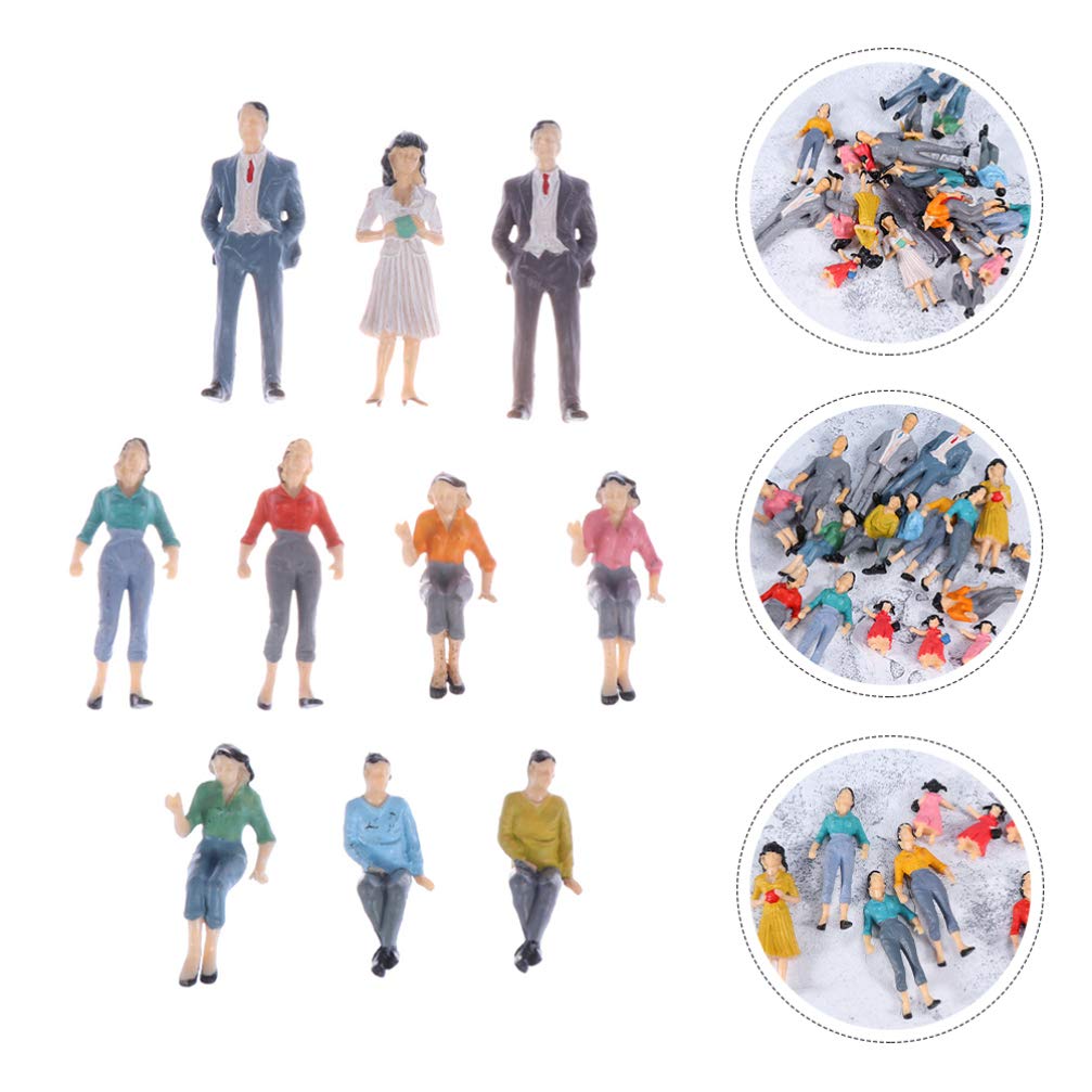 ULTNICE 10pcs Miniature People Figurines - Tiny Family Dollhouse Figures for Scale Model Trains & Architectural Design