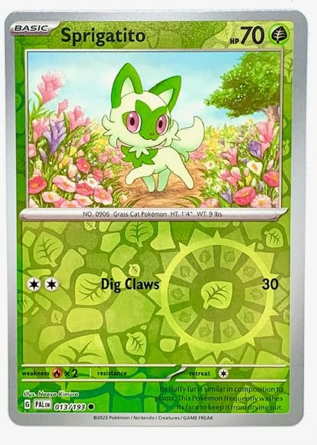 Pokemon - Sprigatito 013/193 - Paldea Evolved - Reverse Holo Pokemon Card - Foil