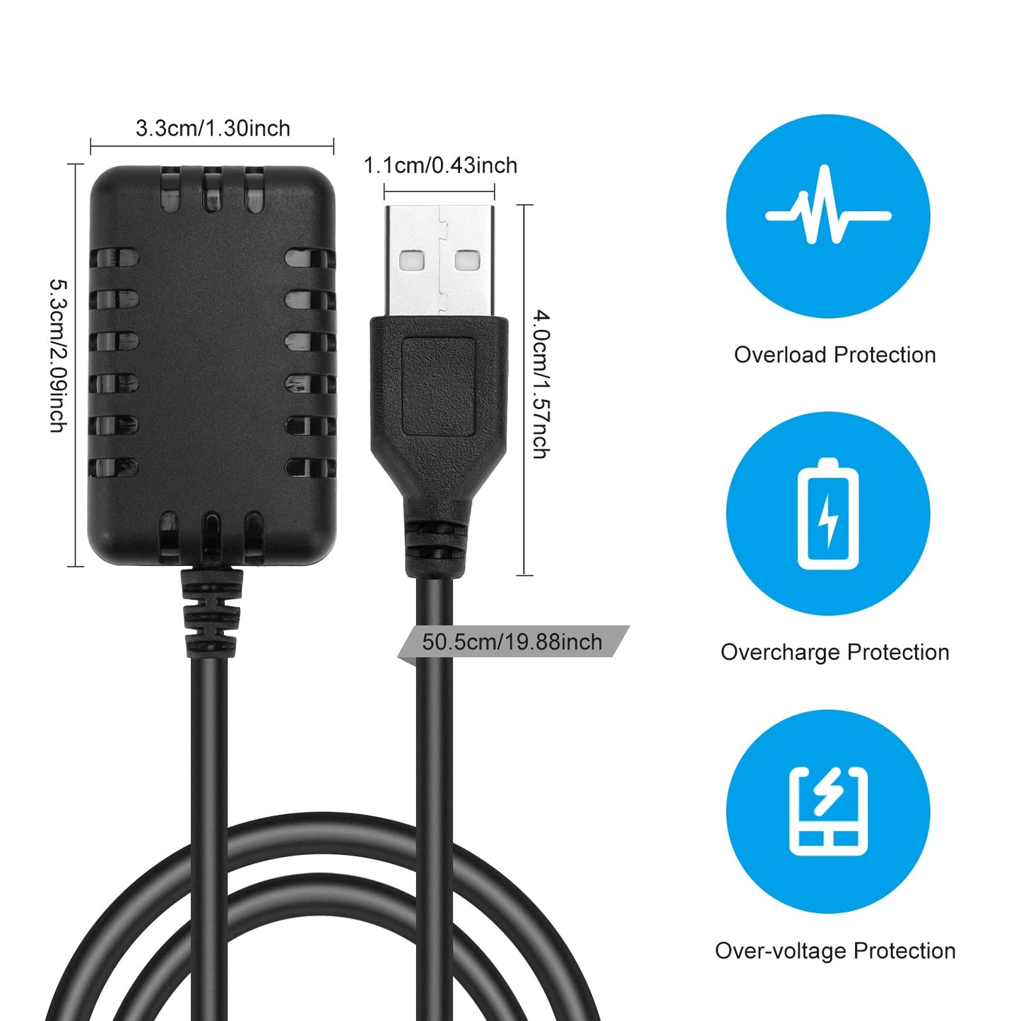 Crazepony 2-in-1 USB Balance Charger Cable 1A with XH-3P Connector Plug for 2S 7.4V LiPo Battery RC Car Boat Rock Crawler FPV Dr