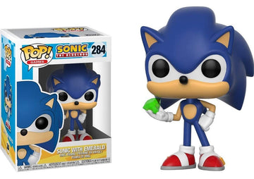 POP Sonic The Hedgehog - Sonic with Emerald Funko Vinyl Figure (Bundled with Compatible Box Protector Case)