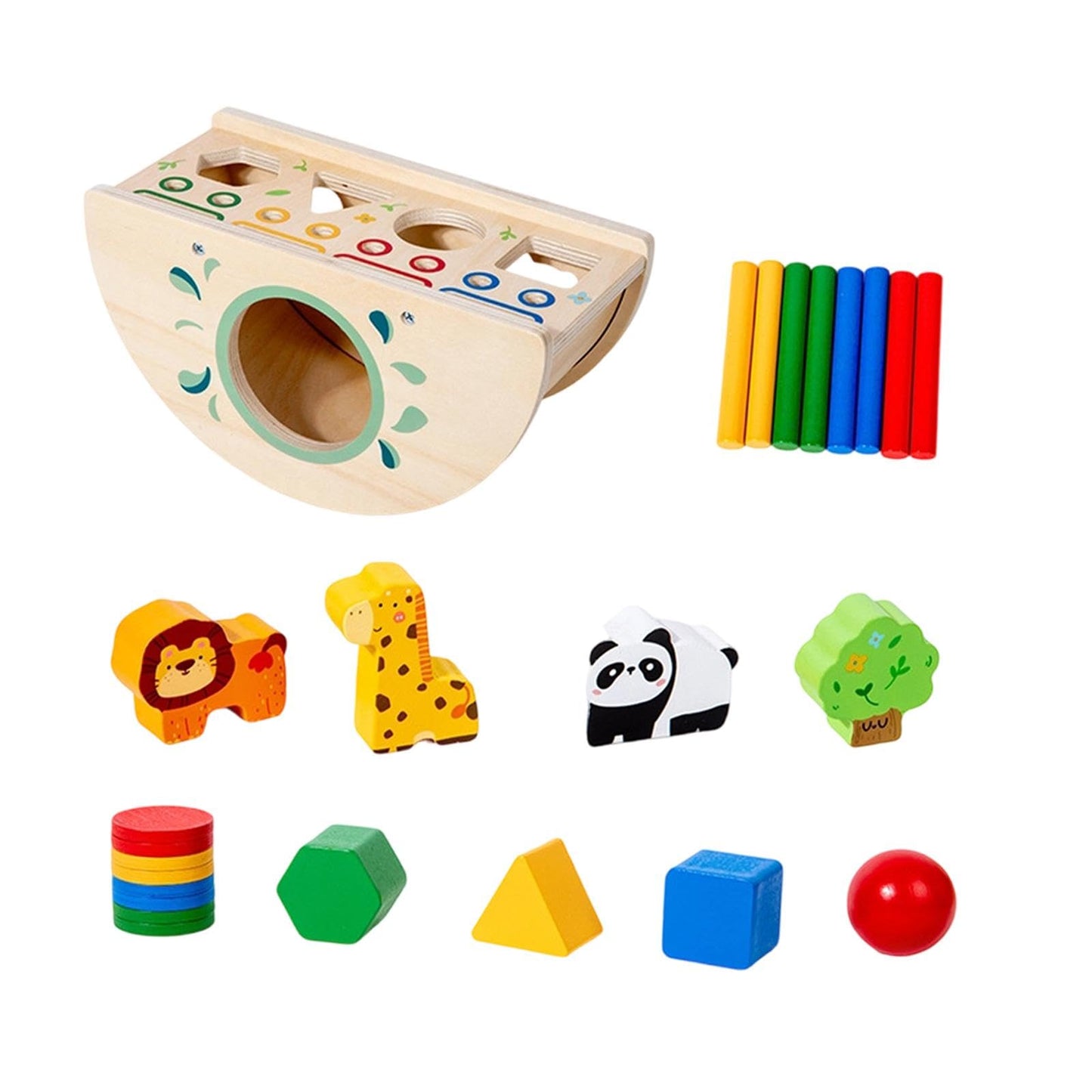 Trendivibe Wood Animal Shape Sorter Fine Motor Skills For Birthday Imagination Activity